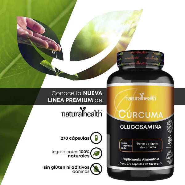 Natural Health Cúrcuma + Glucosamina 500 Mg 270 Cápsulas
