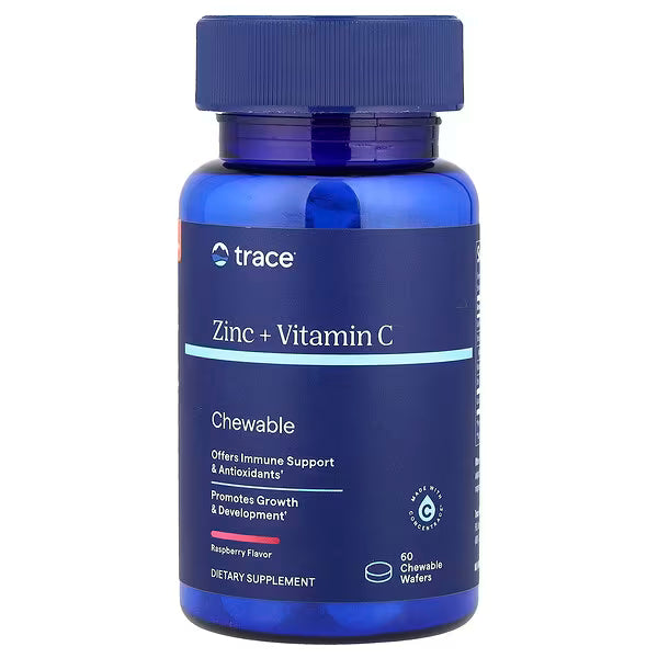 Trace Minerals Zinc + Vitamina C 60 Pastillas Masticables