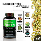 Natural Health Green Coffee 500mg  120 Cápsulas Quemagrasa y Energía