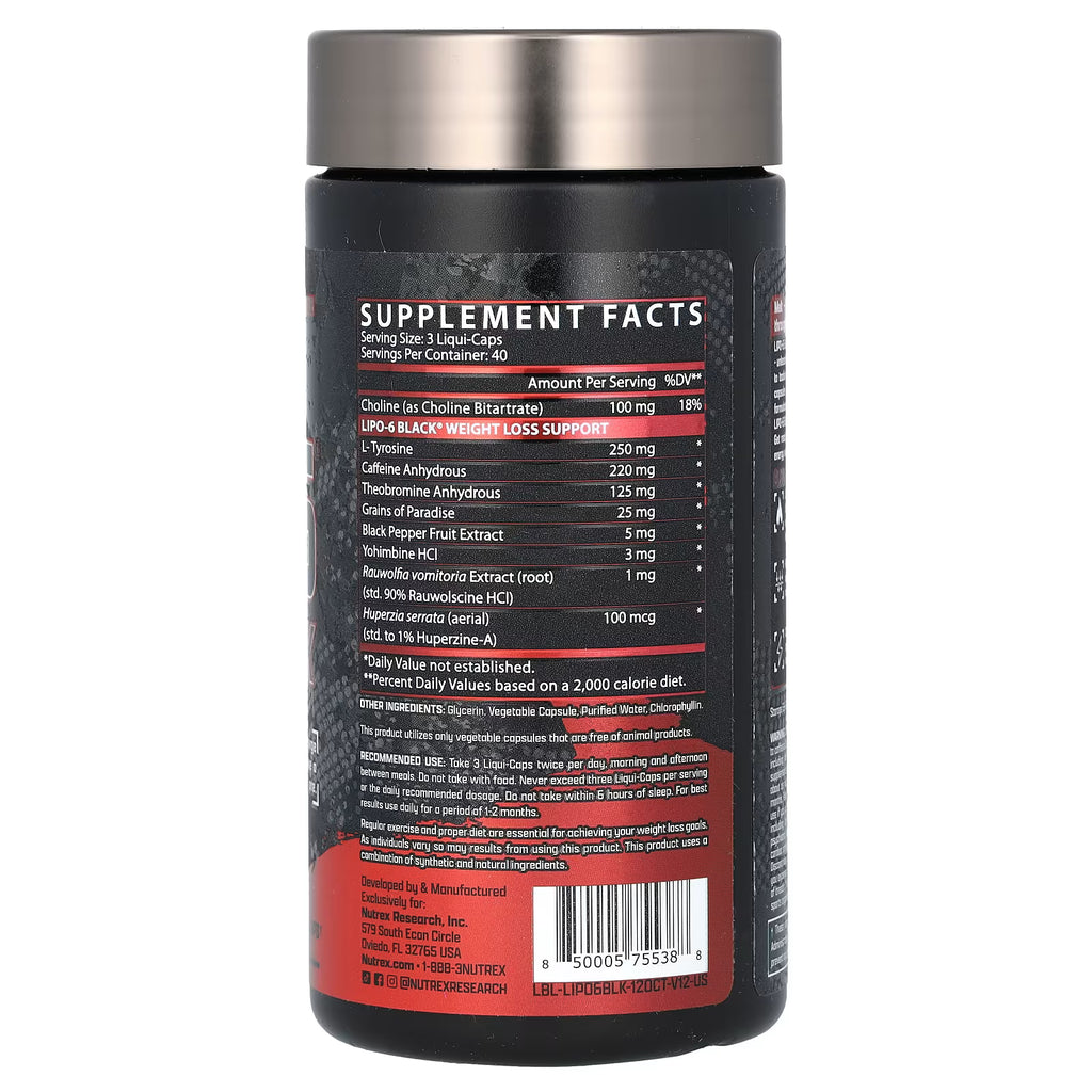 Nutrex Lipo6 Black 120 Cápsulas