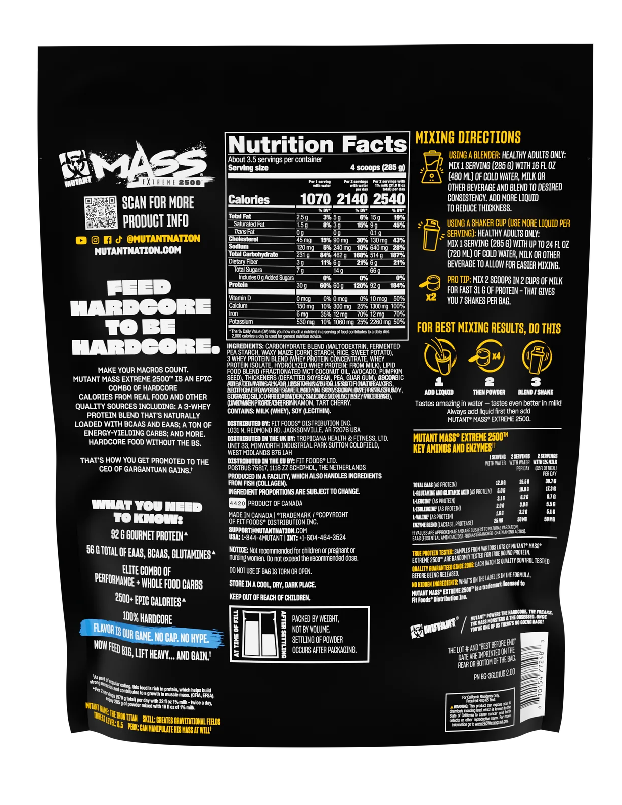 Mutant Mass Extreme 2500 2.2 Lbs