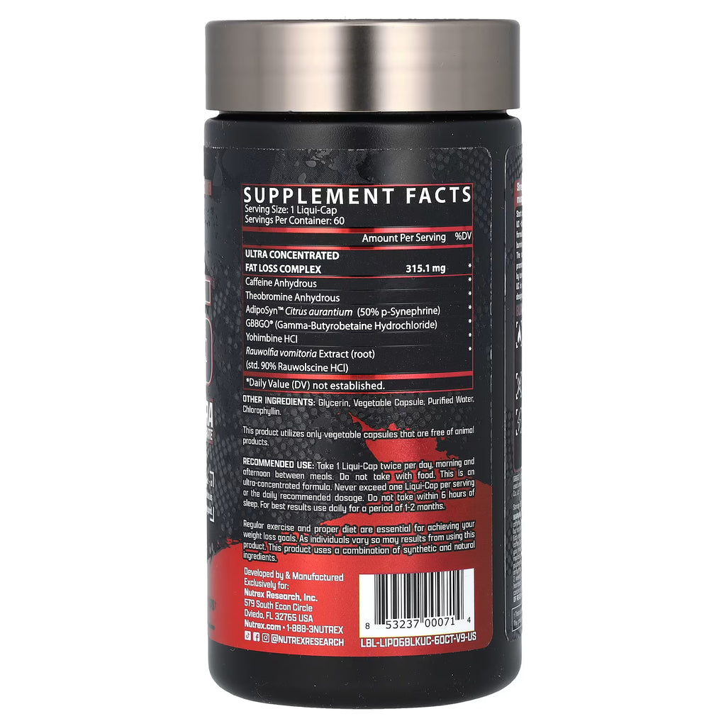 Nutrex Lipo6 Black Ultra Concentrate 60 Cápsulas