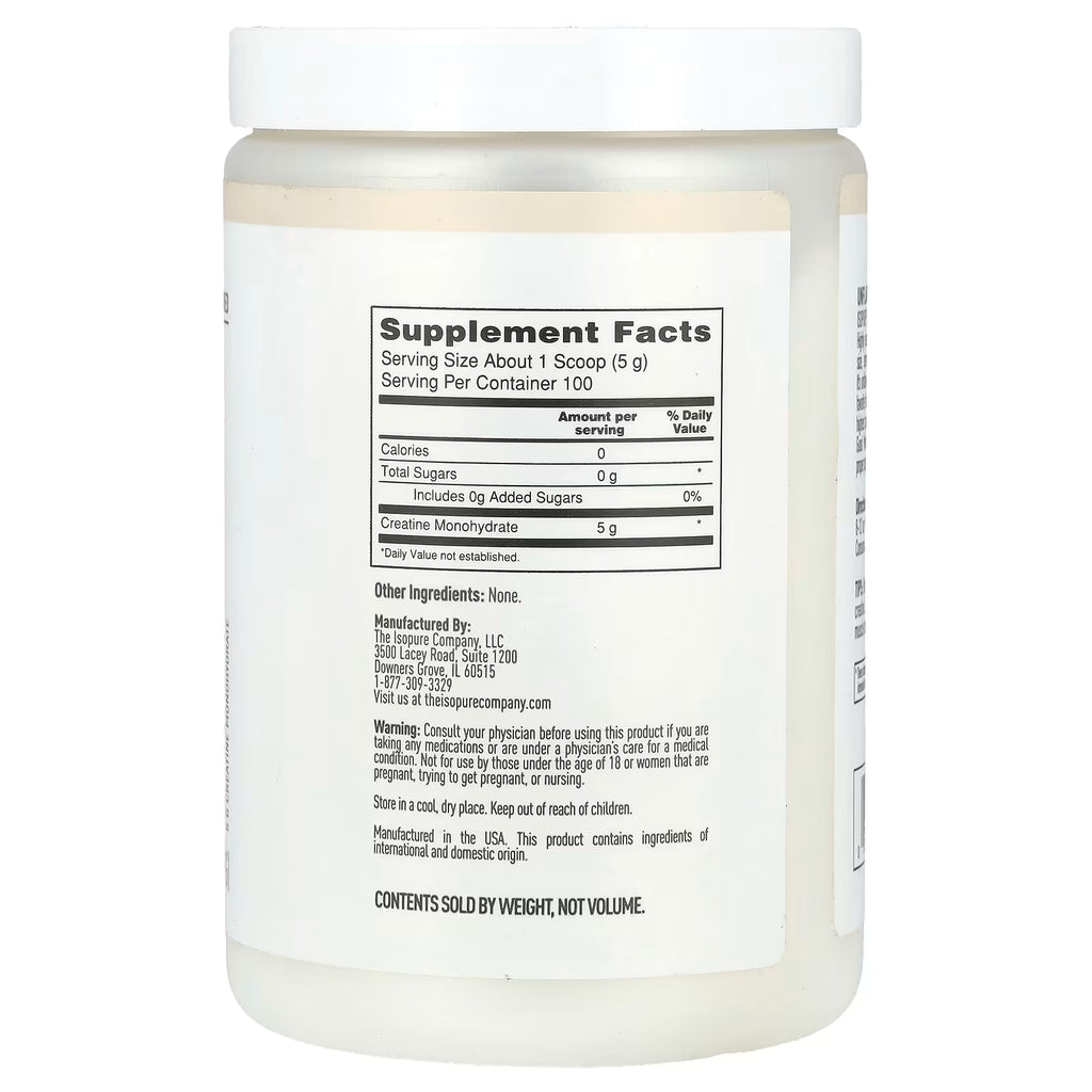 Isopure Creatina Monohidratada 100 Servicios