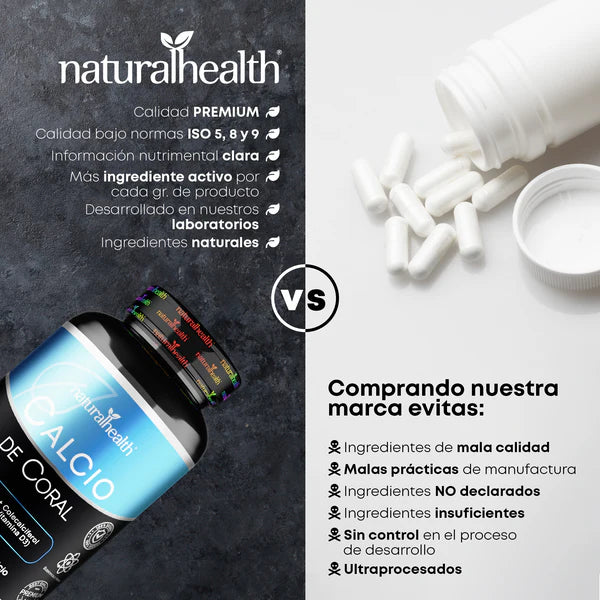 Natural Health Calcio De Coral 180 Cápsulas