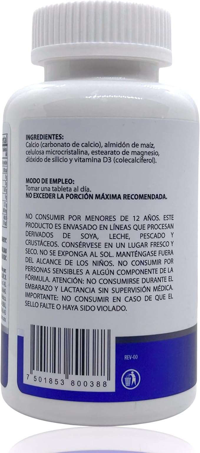 Natural Health Calcio 600 Mg + Vitamina D3 400 UI 60 Tabletas