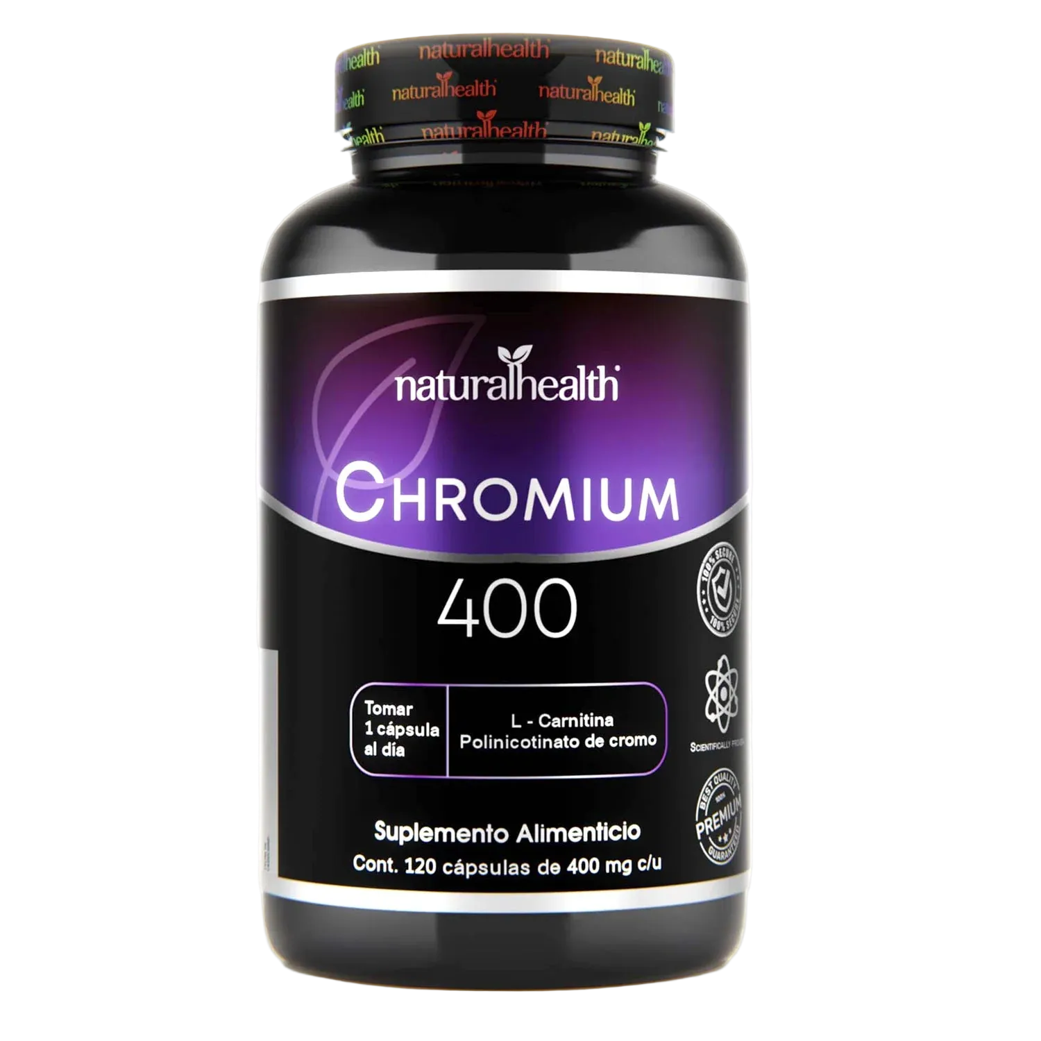 Natural Health Chromium 400 Mg 120 Cápsulas