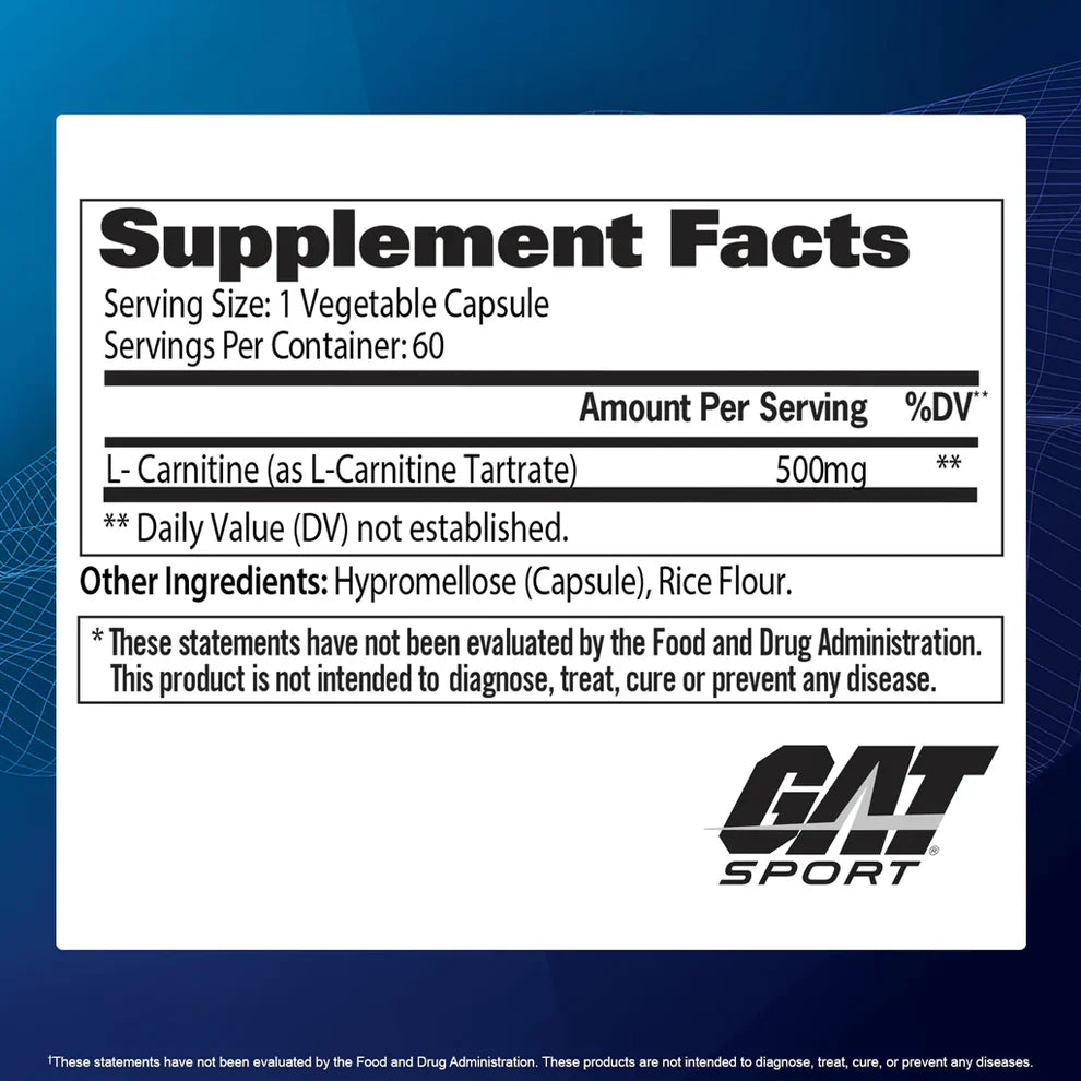 Gat L-Carnitine 500 Mg 60 Cápsulas