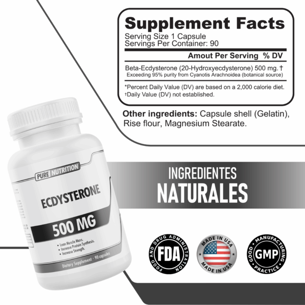 Pure Nutrition Ecdysterone 500 Mg 90 Cápsulas
