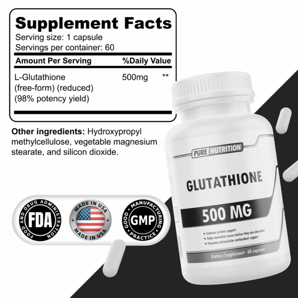 Pure Nutrition Glutathione 500 Mg 60 Cápsulas