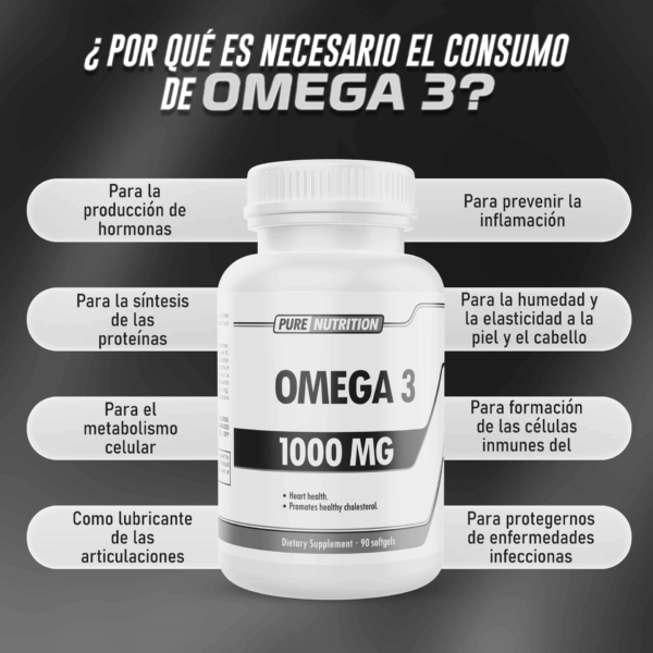 Pure Nutrition Omega 3 1000 mg 90 Cápsulas | Apoyo Nutricional y Uso Diario
