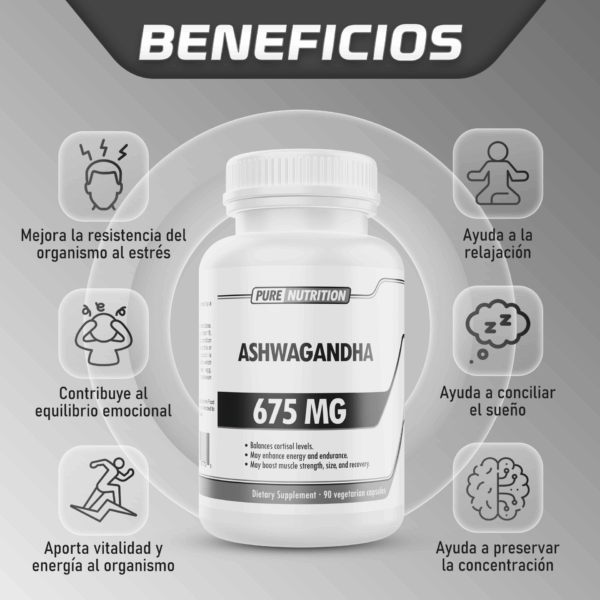 Pure Nutrition Ashwagandha 675 Mg 90 Cápsulas