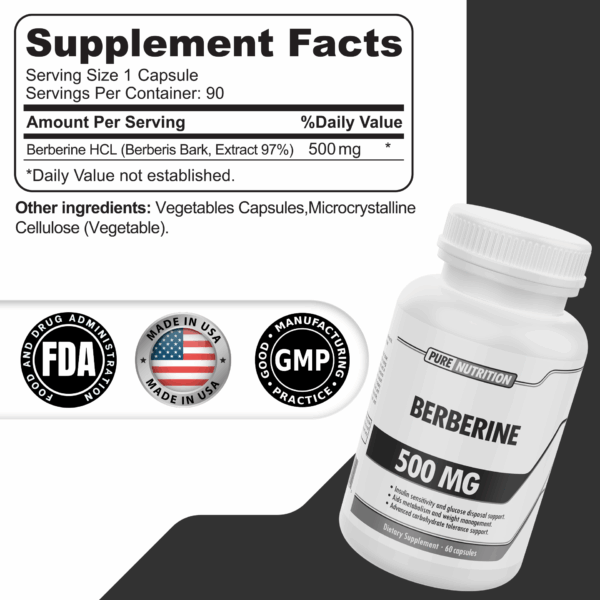 Pure Nutrition Berberina 500 Mg 60 Cápsulas