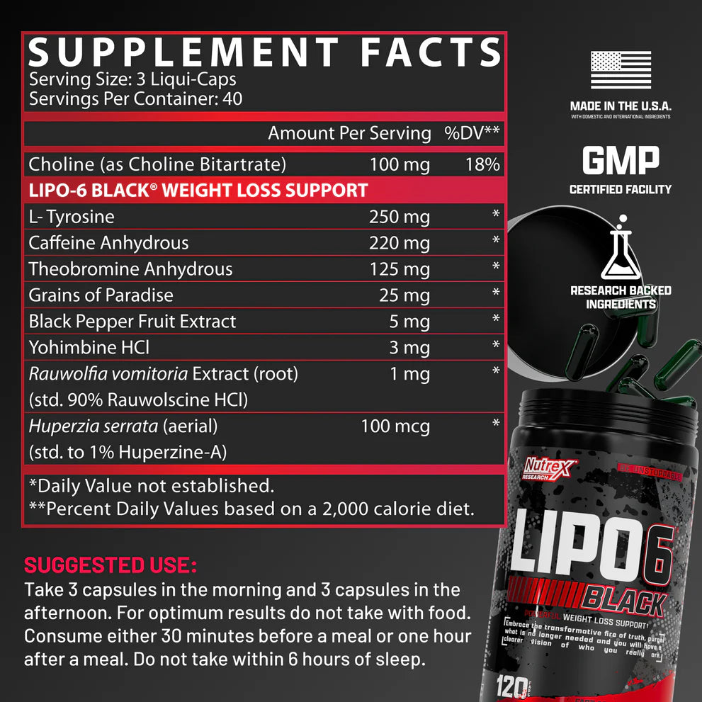Nutrex Lipo6 Black 120 Cápsulas