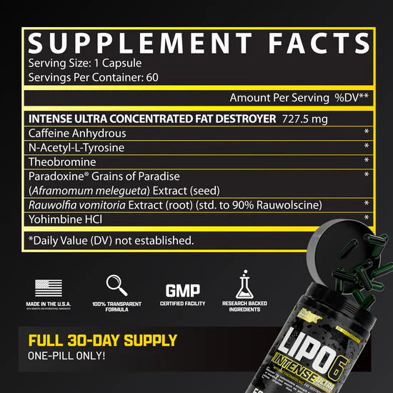 Nutrex Lipo6 Intense Ultra Concentrate 60 Cápsulas