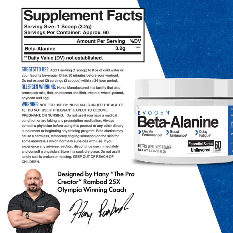 Evogen Beta Alanina 60 Servicios