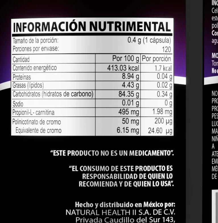 Natural Health Chromium 400 Mg 120 Cápsulas