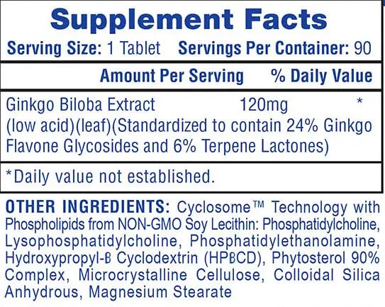 HTP Ginko Biloba 90 Tabletas