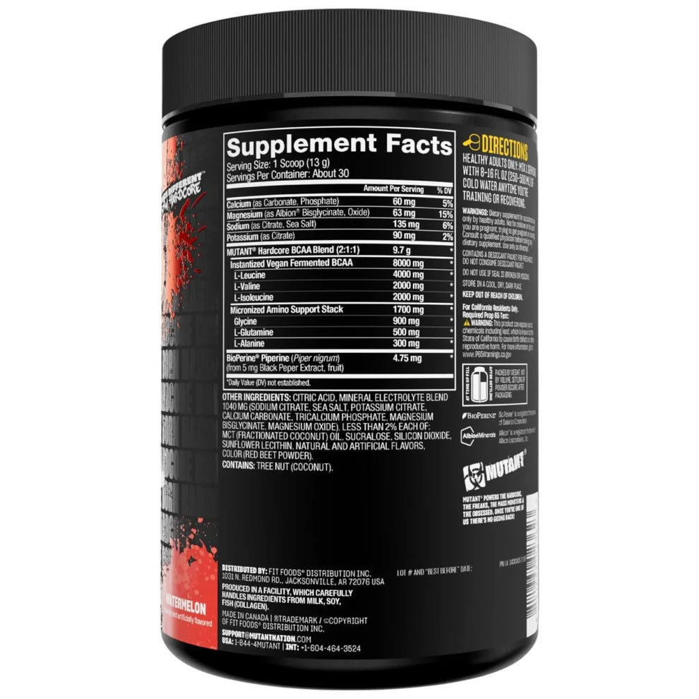 Mutant Hardcore Bcaa 30 Servicios