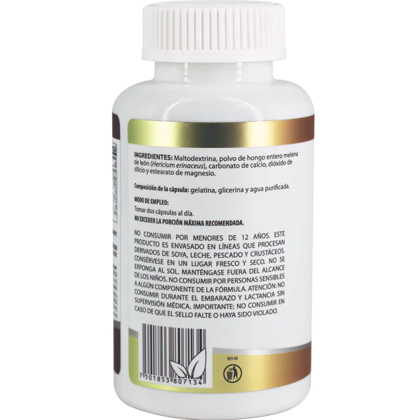 Natural Health Melena De León 500 Mg 60 Cápsulas