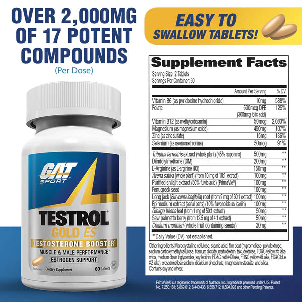 Gat Testrol Gold 60 Tabletas