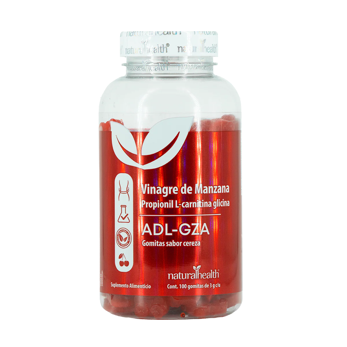 Natural Health Vinagre de Manzana 100 Gomitas Sabor Cereza