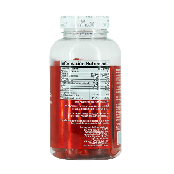 Natural Health Vinagre de Manzana 100 Gomitas Sabor Cereza