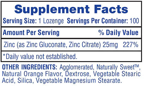 HTP Zinc Lozenges 100 Cápsulas
