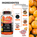 Natural Health Neurokids | Ginseng, Alpha GPC, Vitamina B6 y Vitamina B12 120 Gomitas Sabor Mandarina