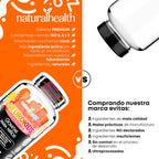 Natural Health Neurokids | Ginseng, Alpha GPC, Vitamina B6 y Vitamina B12 120 Gomitas Sabor Mandarina