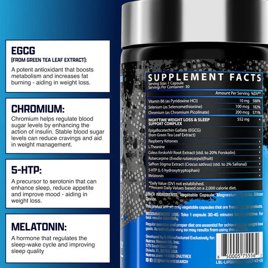 Nutrex Lipo6 Nighttime 30 Cápsulas